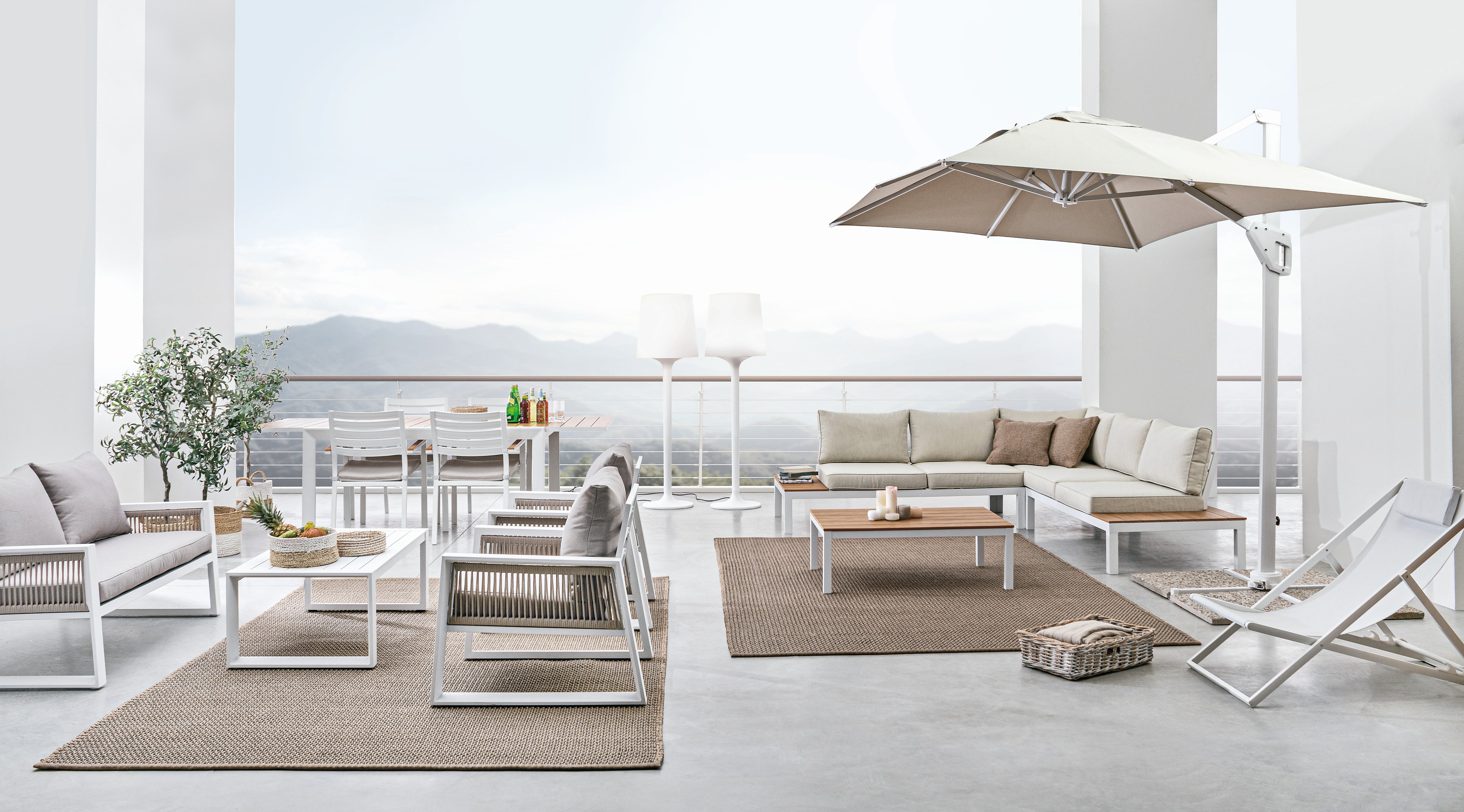 Lounge 4er Set Captiva Weiss