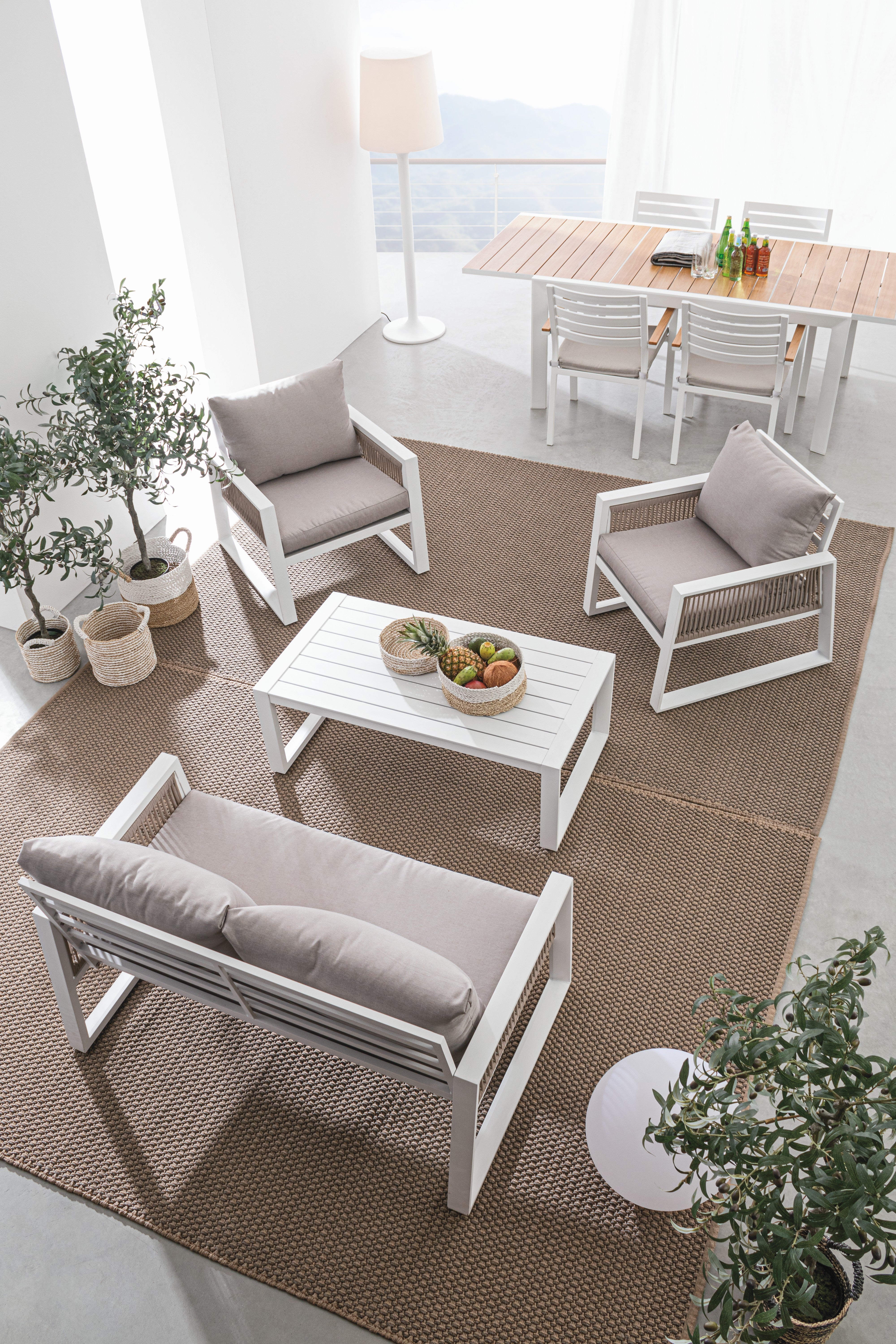 Lounge 4er Set Captiva Weiss