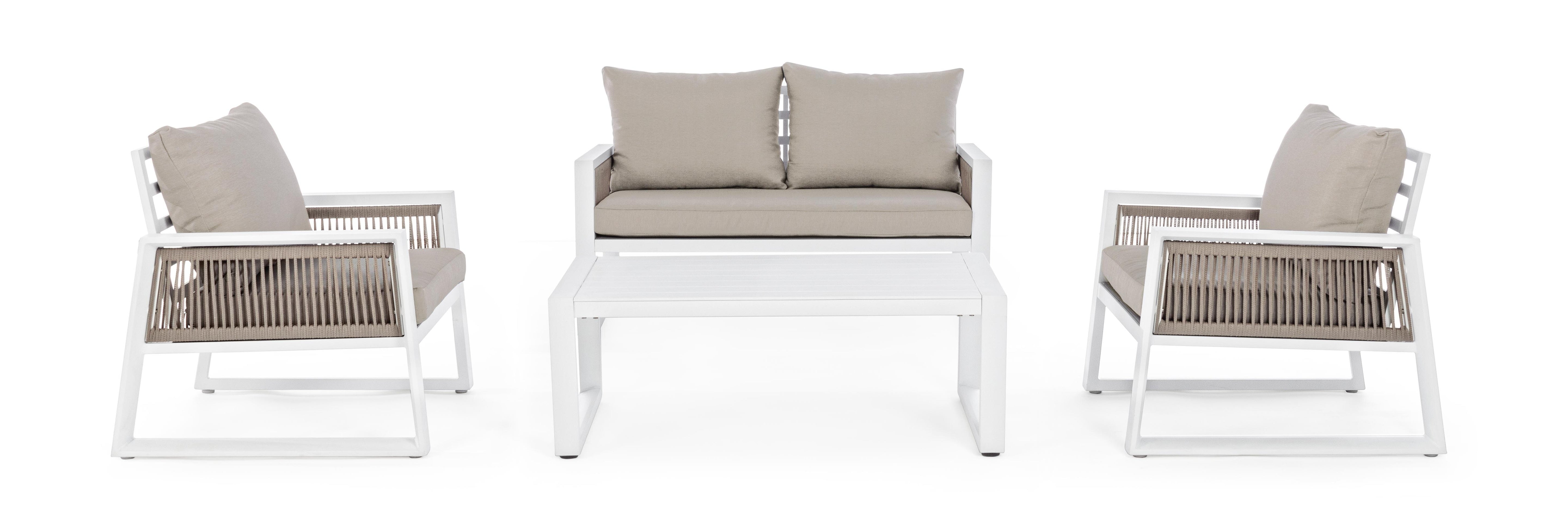 Lounge 4er Set Captiva Weiss
