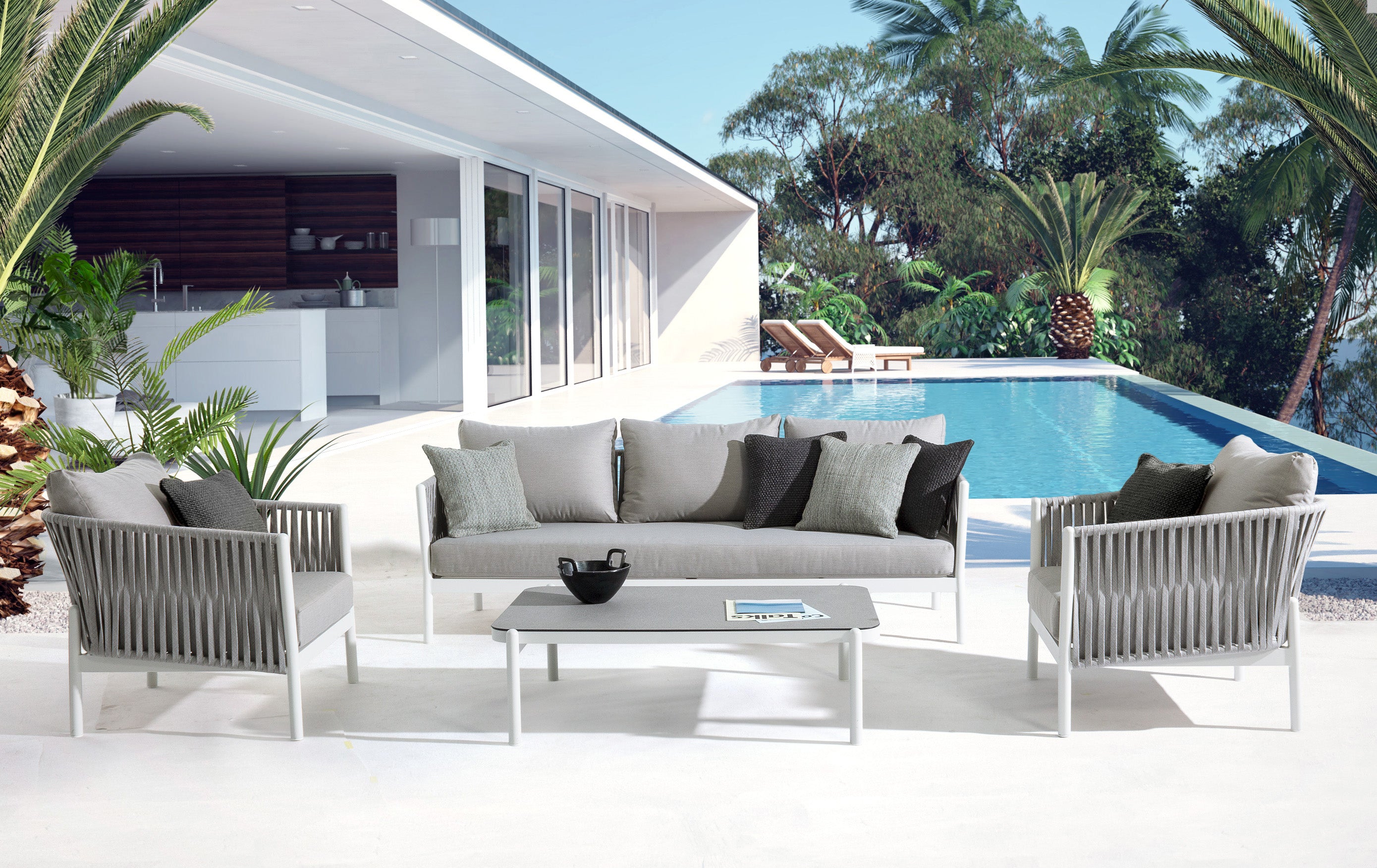 Sessel mit Kissen Florencia Weiss