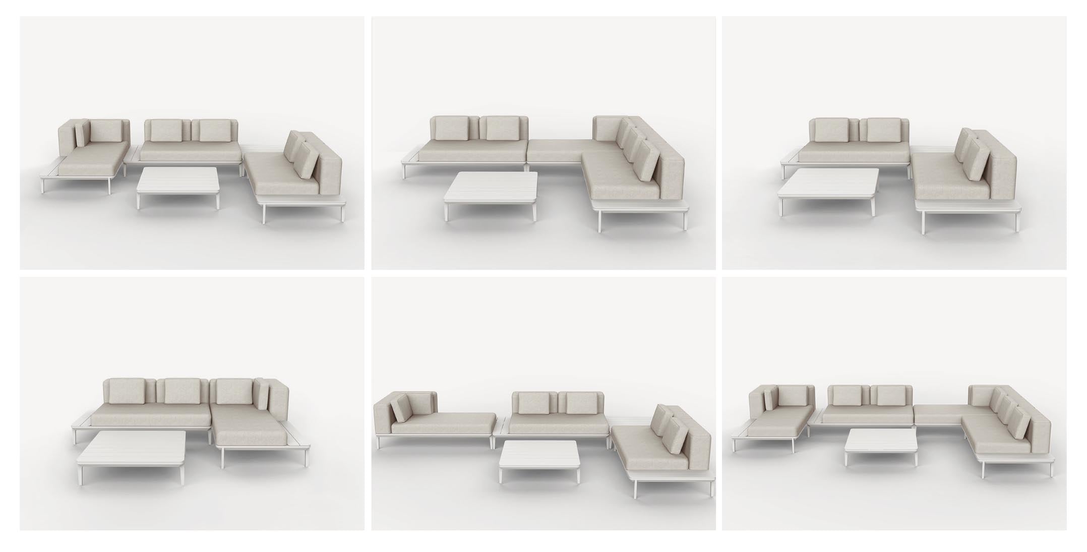 Sofa 2-Sitzer Lounge Matrix Weiss
