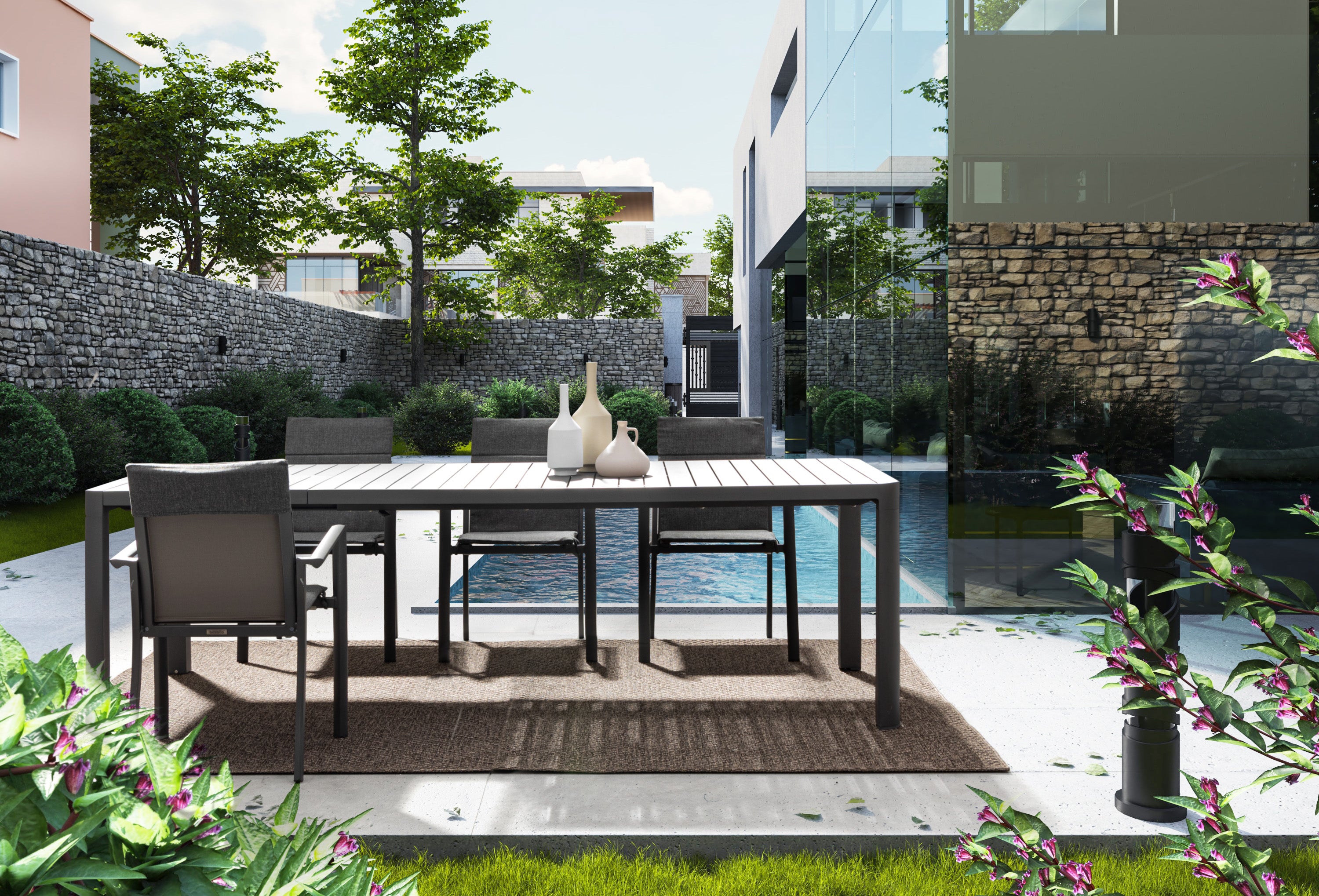 Tisch ausziehbar Kiplin 180-240x100 Anthrazit