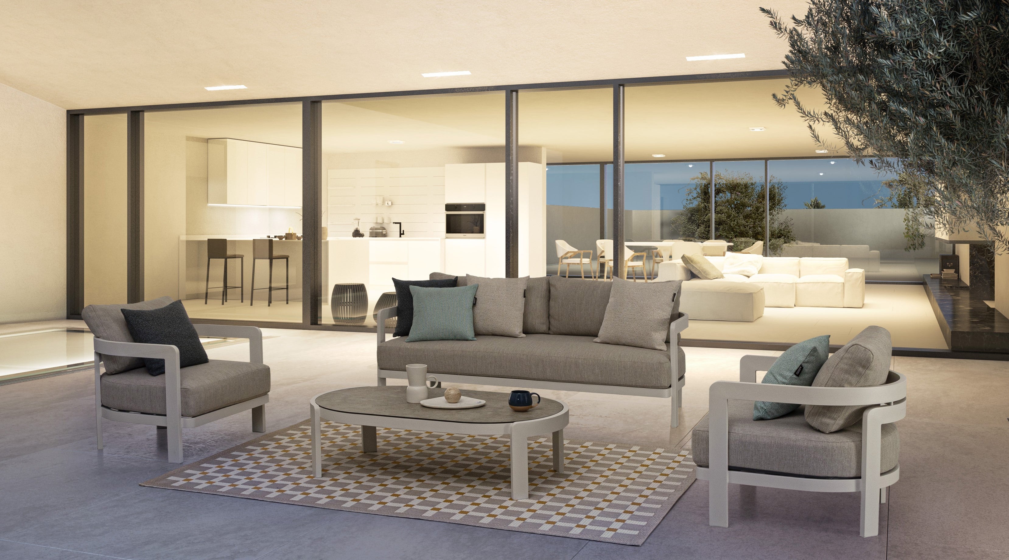 4er Loungeset Otavio Weiss