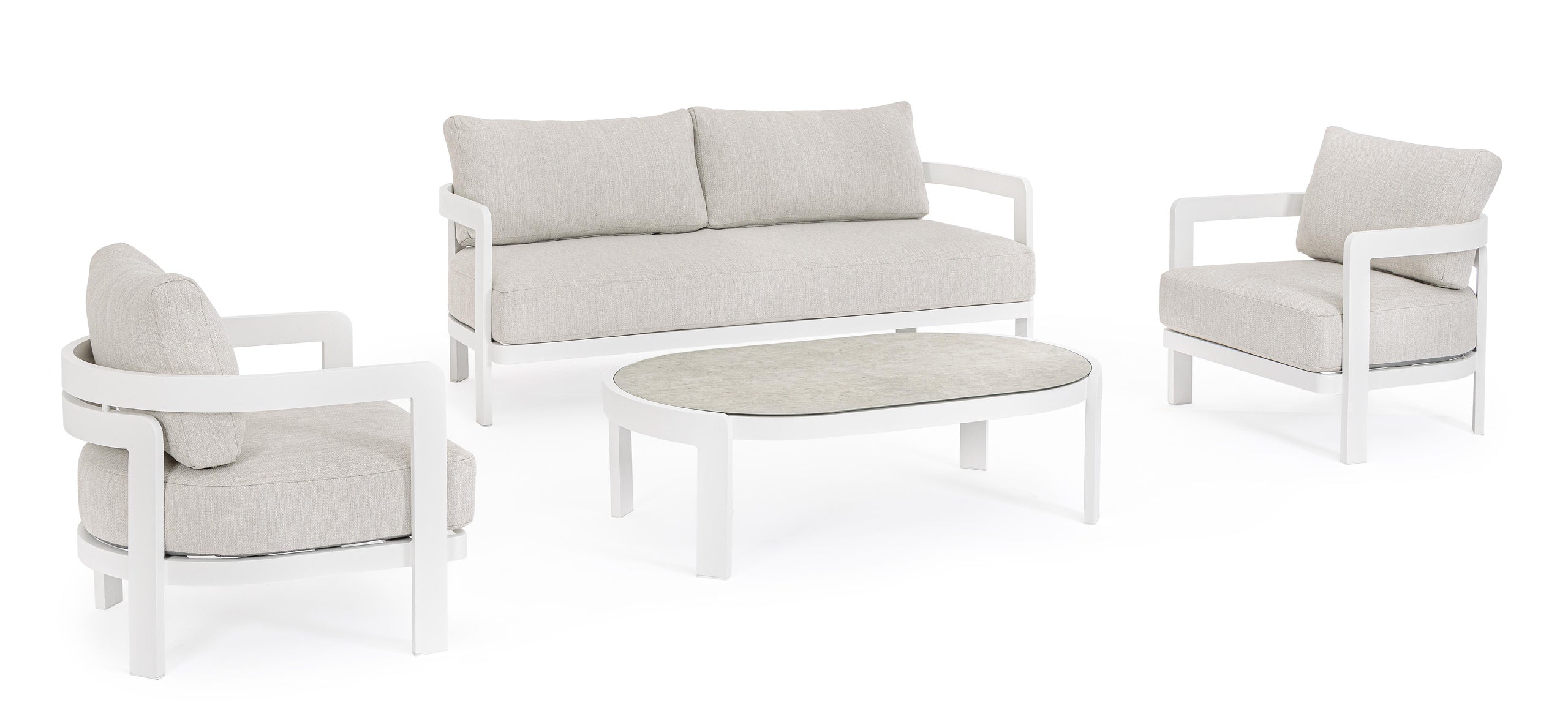 4er Set Lounge Presley Weiss