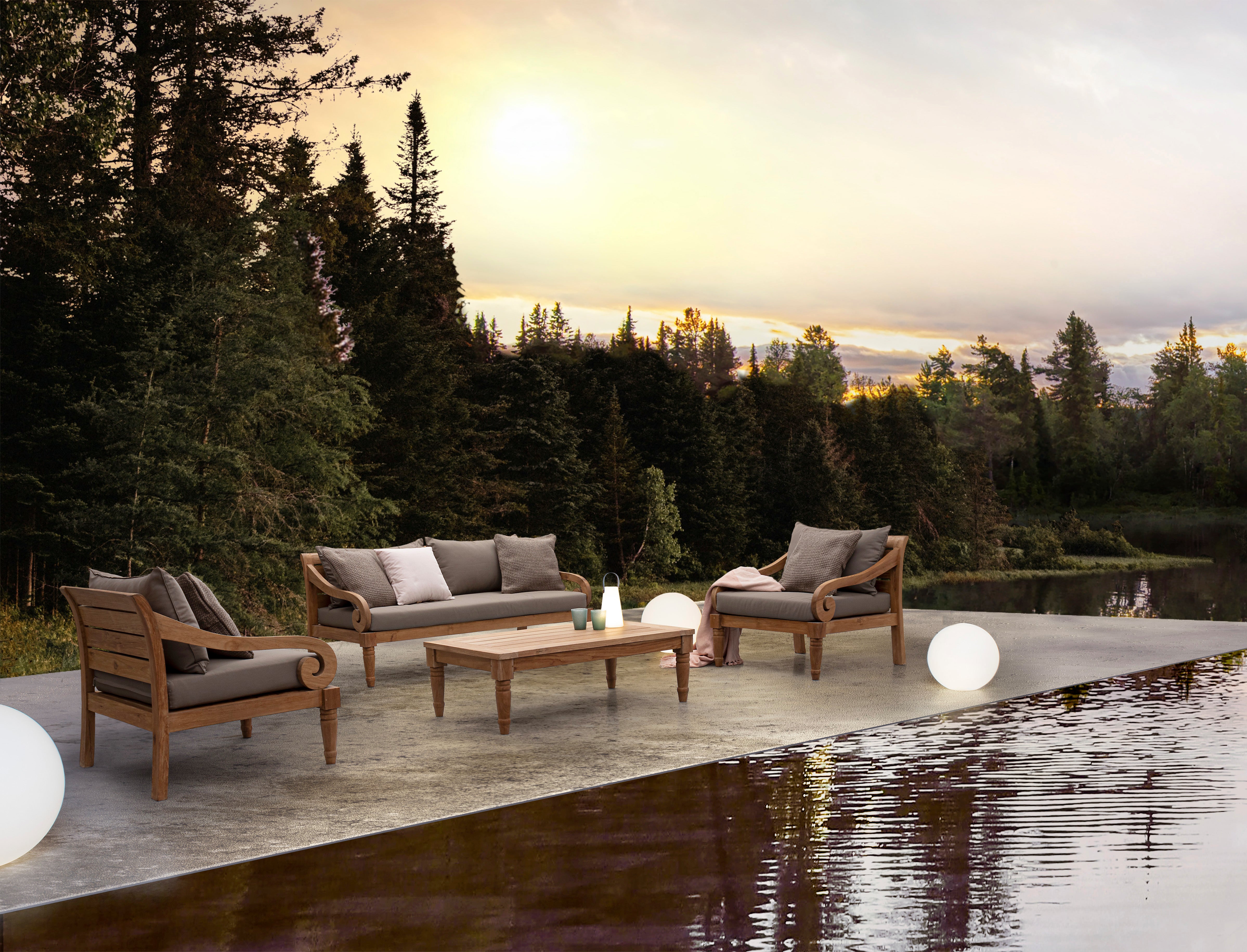 Sofa 2-3 Sitzer mit Kissen Karuba