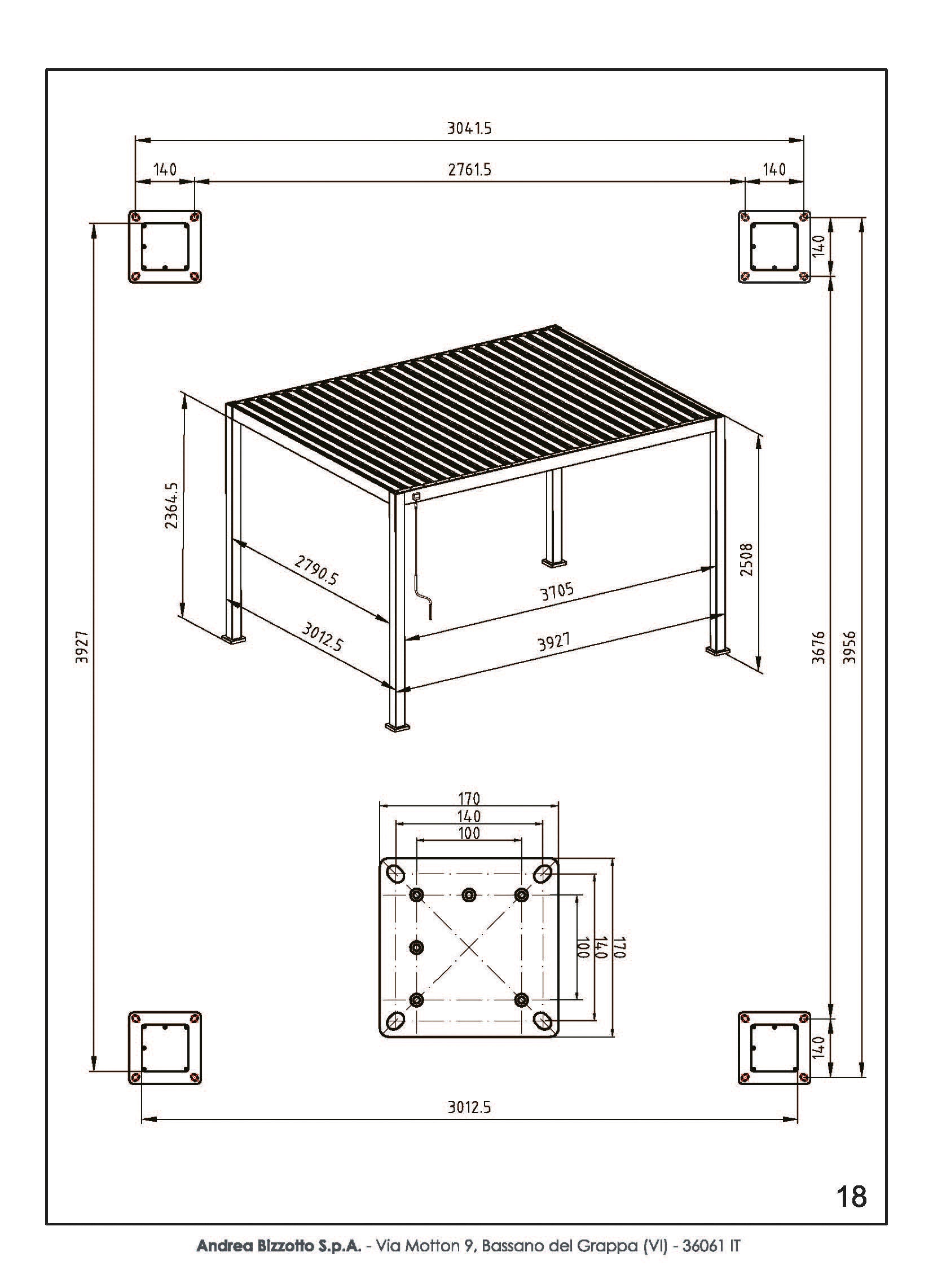 Lamellendach AERO-LITE 300x400cm